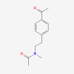 molecular formula C13H17NO2 B14567685 N-[2-(4-Acetylphenyl)ethyl]-N-methylacetamide CAS No. 61630-11-3