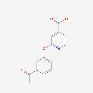 molecular formula C15H13NO4 B1456769 Methyl 2-(3-acetylphenoxy)isonicotinate CAS No. 1415719-69-5