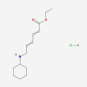 molecular formula C14H24ClNO2 B14567722 Ethyl 6-(cyclohexylamino)hexa-2,4-dienoate;hydrochloride CAS No. 61346-96-1