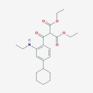 molecular formula C22H31NO5 B14567730 Diethyl [4-cyclohexyl-2-(ethylamino)benzoyl]propanedioate CAS No. 61299-76-1