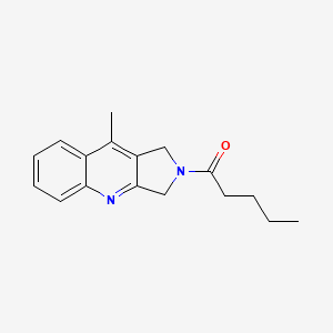 molecular formula C17H20N2O B14567775 1-(9-Methyl-1,3-dihydro-2H-pyrrolo[3,4-b]quinolin-2-yl)pentan-1-one CAS No. 61643-87-6