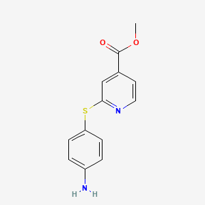 molecular formula C13H12N2O2S B1456778 Methyl 2-[(4-aminophenyl)thio]isonicotinate CAS No. 1415719-59-3