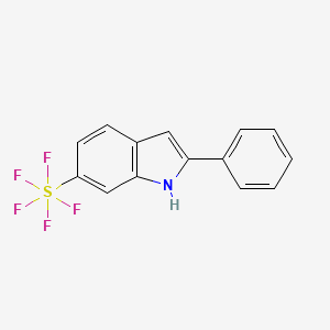 molecular formula C14H10F5NS B1456780 2-Phenyl-6-pentafluorosulfanyl-1H-indole CAS No. 1394319-36-8