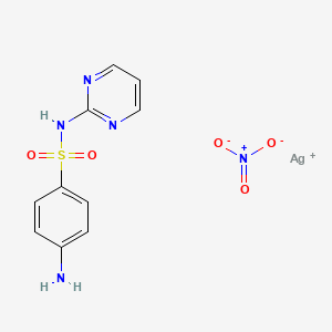 molecular formula C10H10AgN5O5S B14567858 silver;4-amino-N-pyrimidin-2-ylbenzenesulfonamide;nitrate CAS No. 61567-34-8