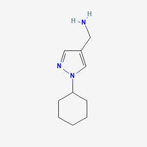 molecular formula C10H17N3 B1456791 (1-cyclohexyl-1H-pyrazol-4-yl)methanamine CAS No. 1199773-51-7