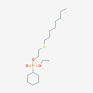 molecular formula C18H37O3PS B14567922 Ethyl 2-(octylsulfanyl)ethyl cyclohexylphosphonate CAS No. 61499-98-7