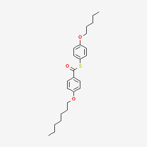 molecular formula C25H34O3S B14567936 S-[4-(Pentyloxy)phenyl] 4-(heptyloxy)benzene-1-carbothioate CAS No. 61519-01-5