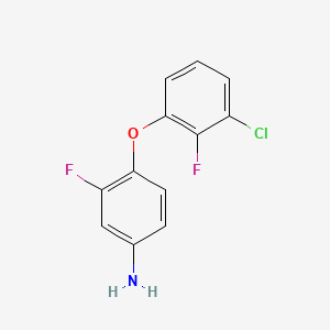 molecular formula C12H8ClF2NO B1456804 4-(3-chloro-2-fluorophenoxy)-3-fluoroaniline CAS No. 1206593-32-9