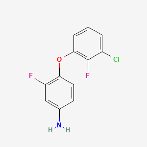 molecular formula C12H8ClF2NO B1456804 3-Fluoro-4-(3-chloro-2-fluorophenoxy)aniline CAS No. 1206593-32-9