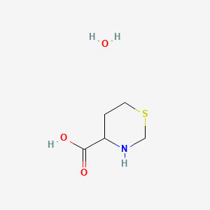molecular formula C5H11NO3S B14568111 1,3-Thiazinane-4-carboxylic acid;hydrate CAS No. 61414-26-4