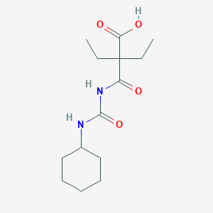 molecular formula C14H24N2O4 B14568122 Butanoic acid, 2-[[[(cyclohexylamino)carbonyl]amino]carbonyl]-2-ethyl- CAS No. 61571-21-9