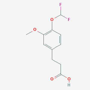 molecular formula C11H12F2O4 B1456815 3-[4-(二氟甲氧基)-3-甲氧基苯基]丙酸 CAS No. 1092460-76-8