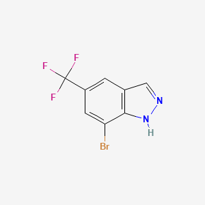 molecular formula C8H4BrF3N2 B1456820 7-Bromo-5-(trifluoromethyl)-1H-indazole CAS No. 1100212-66-5