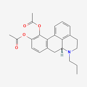 molecular formula C23H25NO4 B14568206 Noraporphine-10,11-diol, 6-propyl-, diacetate CAS No. 61389-36-4
