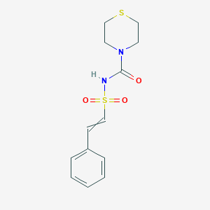 molecular formula C13H16N2O3S2 B14568228 N-(2-Phenylethenesulfonyl)thiomorpholine-4-carboxamide CAS No. 61298-78-0