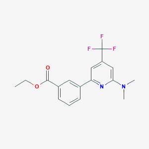 molecular formula C17H17F3N2O2 B1456825 3-(6-Dimethylamino-4-trifluoromethyl-pyridin-2-YL)-benzoic acid ethyl ester CAS No. 1208081-13-3