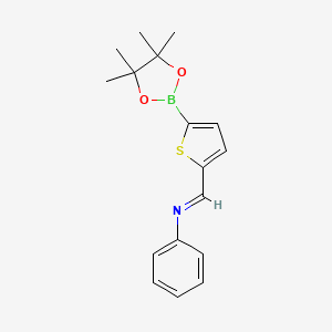 Phenyl-[5-(4,4,5,5-tetramethyl-[1,3,2]dioxaborolan-2-yl)-thiophen-2-ylmethylene]-amine