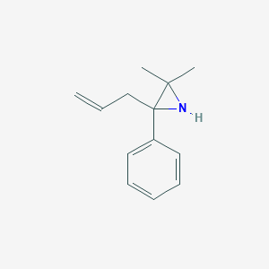 molecular formula C13H17N B14568294 Aziridine, 2,2-dimethyl-3-phenyl-3-(2-propenyl)- CAS No. 61686-90-6