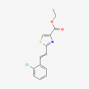 molecular formula C14H12ClNO2S B14568329 Ethyl 2-[2-(2-chlorophenyl)ethenyl]-1,3-thiazole-4-carboxylate CAS No. 61785-91-9