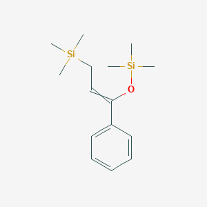 molecular formula C15H26OSi2 B14568373 Trimethyl{3-phenyl-3-[(trimethylsilyl)oxy]prop-2-en-1-yl}silane CAS No. 61668-38-0