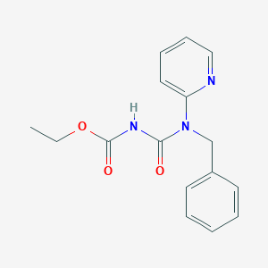 molecular formula C16H17N3O3 B14568397 Carbamic acid, [[(phenylmethyl)-2-pyridinylamino]carbonyl]-, ethyl ester CAS No. 61656-92-6