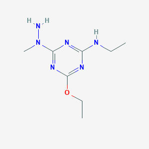 molecular formula C8H16N6O B145684 4-[amino(methyl)amino]-6-ethoxy-N-ethyl-1,3,5-triazin-2-amine CAS No. 127016-04-0