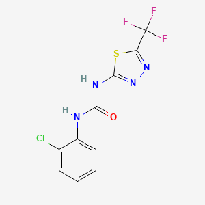 molecular formula C10H6ClF3N4OS B14568408 N-(2-Chlorophenyl)-N'-[5-(trifluoromethyl)-1,3,4-thiadiazol-2-yl]urea CAS No. 61516-40-3