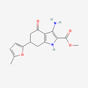 methyl 3-amino-6-(5-methyl-2-furyl)-4-oxo-4,5,6,7-tetrahydro-1H-indole-2-carboxylate