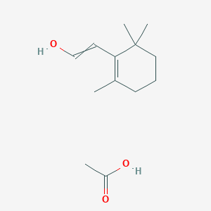 molecular formula C13H22O3 B14568440 Acetic acid;2-(2,6,6-trimethylcyclohexen-1-yl)ethenol CAS No. 61350-89-8