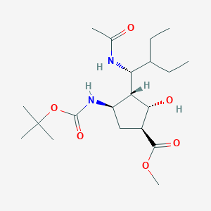 (1s,2s,3r,4r)-Methyl 3-((r)-1-acetamido-2-ethylbutyl)-4-(tert-butoxycarbonylamino)-2-hydroxycyclopentanecarboxylate