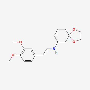 molecular formula C18H27NO4 B14568459 N-[2-(3,4-Dimethoxyphenyl)ethyl]-1,4-dioxaspiro[4.5]decan-7-amine CAS No. 61563-67-5