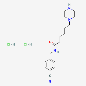 N-[(4-cyanophenyl)methyl]-6-(piperazin-1-yl)hexanamide dihydrochloride