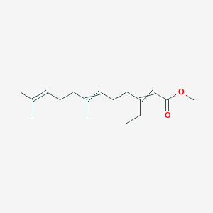 molecular formula C17H28O2 B14568509 Methyl 3-ethyl-7,11-dimethyldodeca-2,6,10-trienoate CAS No. 61685-16-3