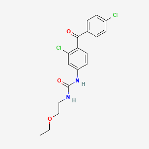 molecular formula C18H18Cl2N2O3 B14568555 N-[3-Chloro-4-(4-chlorobenzoyl)phenyl]-N'-(2-ethoxyethyl)urea CAS No. 61747-10-2