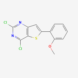molecular formula C13H8Cl2N2OS B1456857 2,4-Dichloro-6-(2-methoxyphenyl)thieno[3,2-d]pyrimidine CAS No. 1407180-83-9