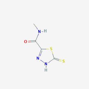 molecular formula C4H5N3OS2 B14568601 N-Methyl-5-sulfanylidene-4,5-dihydro-1,3,4-thiadiazole-2-carboxamide CAS No. 61320-71-6