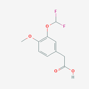 molecular formula C10H10F2O4 B1456865 2-[3-(Difluoromethoxy)-4-methoxyphenyl]acetic acid CAS No. 776324-86-8