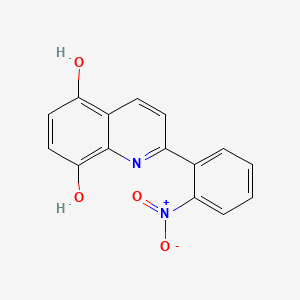 molecular formula C15H10N2O4 B14568669 2-(2-Nitrophenyl)-5,8-quinolinediol CAS No. 61472-26-2