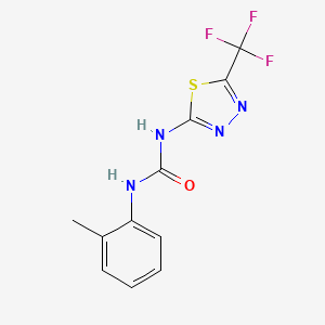 molecular formula C11H9F3N4OS B14568672 N-(2-Methylphenyl)-N'-[5-(trifluoromethyl)-1,3,4-thiadiazol-2-yl]urea CAS No. 61538-05-4