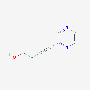molecular formula C8H8N2O B1456872 4-Pyrazin-2-yl-but-3-yn-1-ol CAS No. 873324-93-7