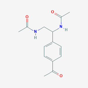 molecular formula C14H18N2O3 B14568745 N,N'-[1-(4-Acetylphenyl)ethane-1,2-diyl]diacetamide CAS No. 61671-50-9