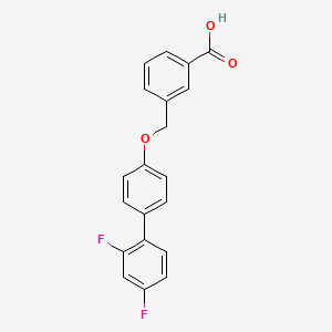 molecular formula C20H14F2O3 B1456885 3-(2',4'-Difluoro-biphenyl-4-yloxymethyl)-benzoic acid CAS No. 1286754-98-0