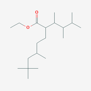 molecular formula C20H40O2 B14568868 Ethyl 2-(3,4-dimethylpentan-2-YL)-5,7,7-trimethyloctanoate CAS No. 61735-01-1
