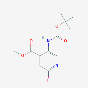 molecular formula C12H15FN2O4 B1456888 5-(叔丁氧羰基氨基)-2-氟吡啶-4-甲酸甲酯 CAS No. 305371-15-7