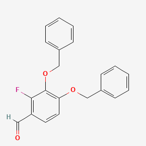 molecular formula C21H17FO3 B14568972 Benzaldehyde, 3,4-dibenzyloxy-2-fluoro- CAS No. 61338-96-3