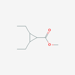 molecular formula C9H16O2 B14568993 Methyl 2,3-diethylcyclopropane-1-carboxylate CAS No. 61452-44-6