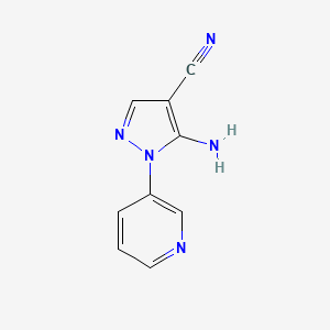 molecular formula C9H7N5 B1456901 5-amino-1-pyridin-3-ylpyrazole-4-carbonitrile CAS No. 650638-16-7