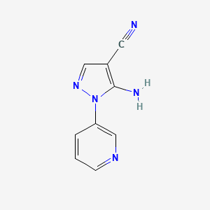 molecular formula C9H7N5 B1456901 5-Amino-1-pyridin-3-yl-1h-pyrazole-4-carbonitrile CAS No. 650638-16-7