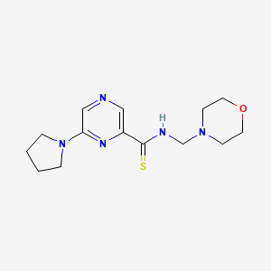 molecular formula C14H21N5OS B14569013 Pyrazinecarbothioamide, N-(4-morpholinylmethyl)-6-(1-pyrrolidinyl)- CAS No. 61689-72-3
