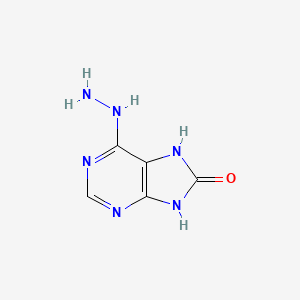 molecular formula C5H6N6O B14569014 6-Hydrazinyl-7,9-dihydro-8H-purin-8-one CAS No. 61338-72-5